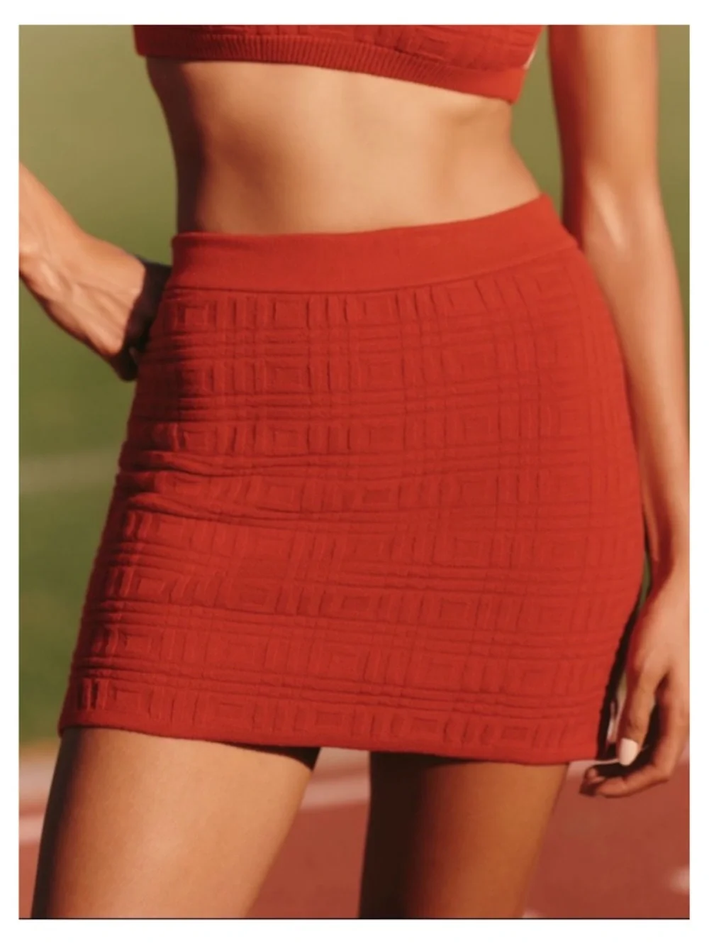 🟠NWT UPSIDE X ANTHROPOLOGIE Mini Skirt in Cherry